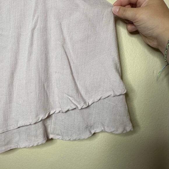 Gilli Pink Sleeveless Fringe Lined Tiered Tank Top Blouse Womens Plus Size 2X - Picture 2 of 5